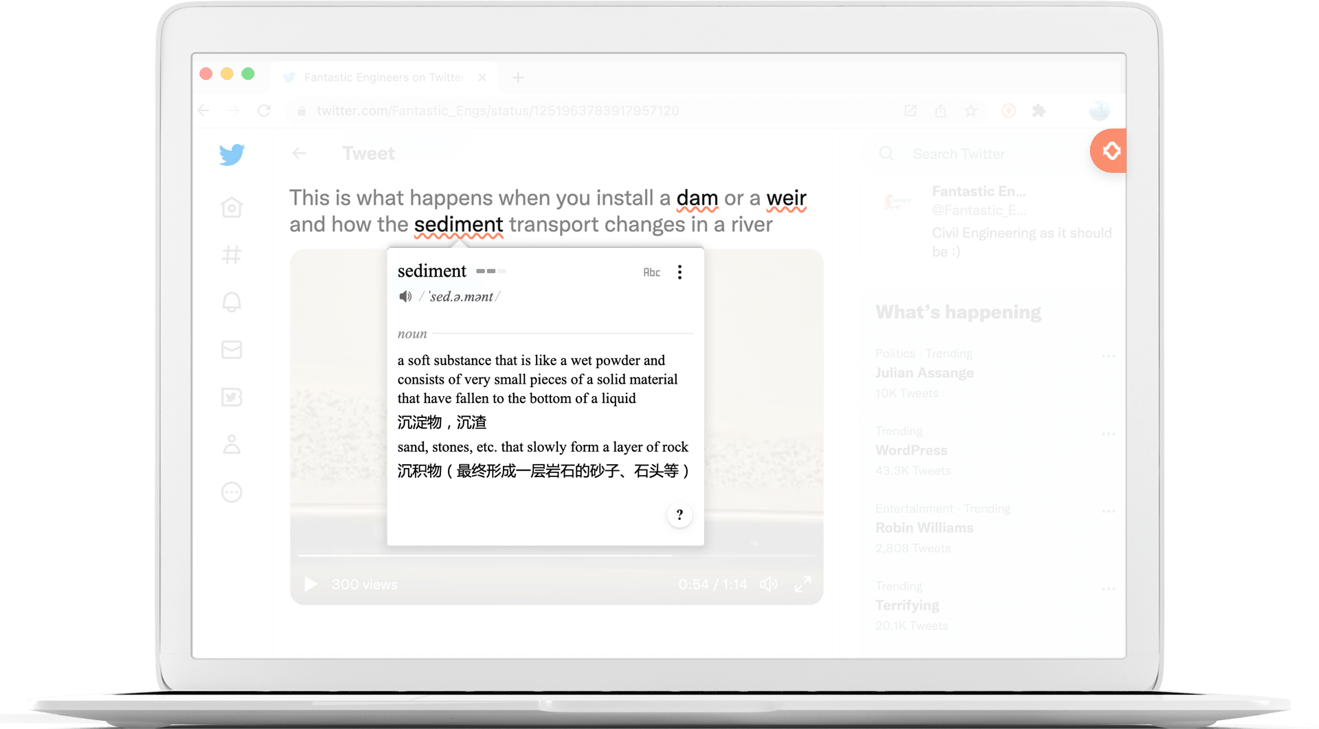 Learn language vocabulary while surfing the web